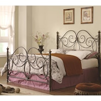 Queen Iron Bed with Scroll Details