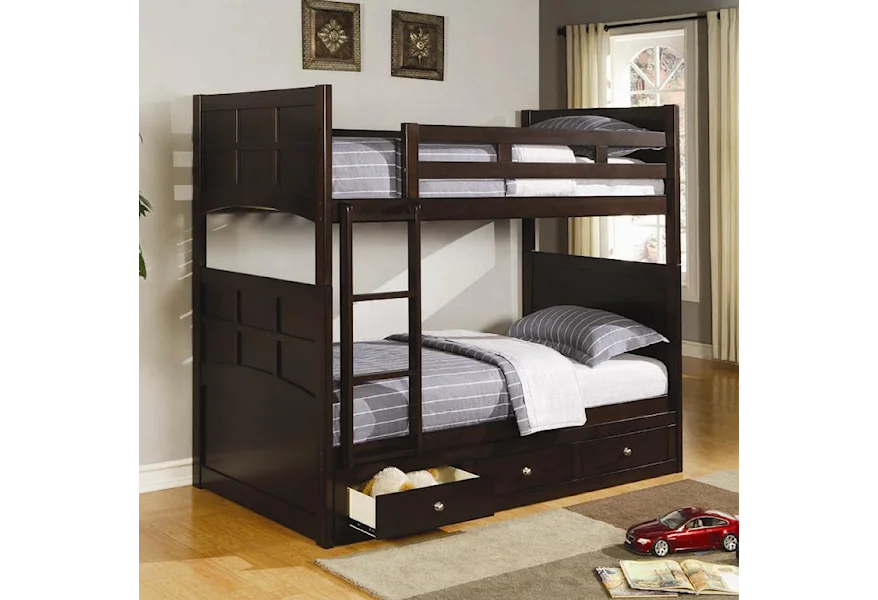 Jasper Twin Bunk Bed with Storage by Coaster at Value City Furniture