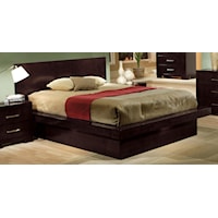 King Platform Bed with Rail Seating and Lights