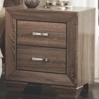 Nightstand with 2 Drawers and Tapered Feet