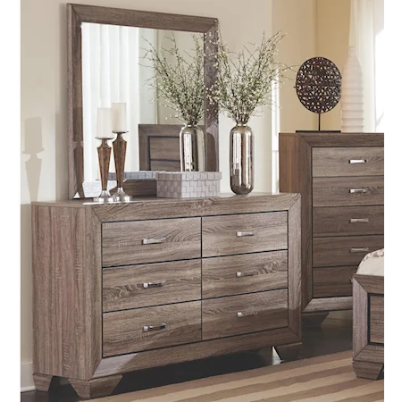 Dresser and Mirror Set