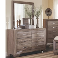 Dresser with 6 Drawers and Mirror Set