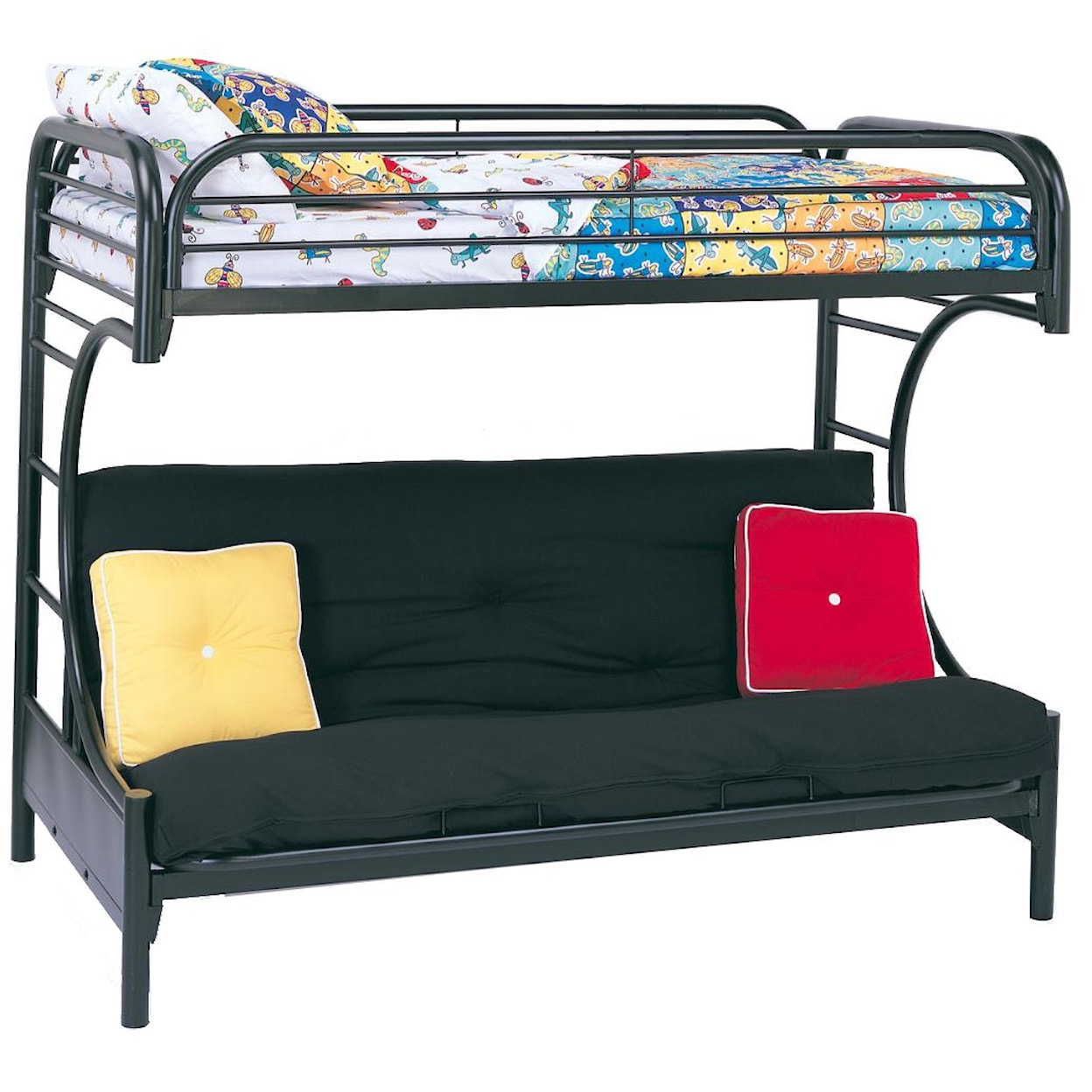 Coaster Metal Beds Twin Over Futon Bunk Bed