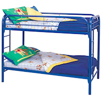 Twin Over Twin Bunk Bed with Built-In Ladders