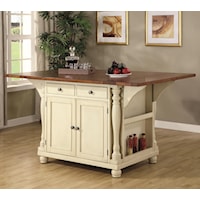 Two-Tone Kitchen Island with Drop Leaves