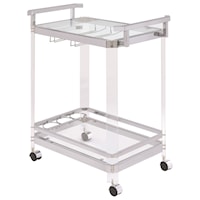 Contemporary Serving Cart with Acrylic Legs