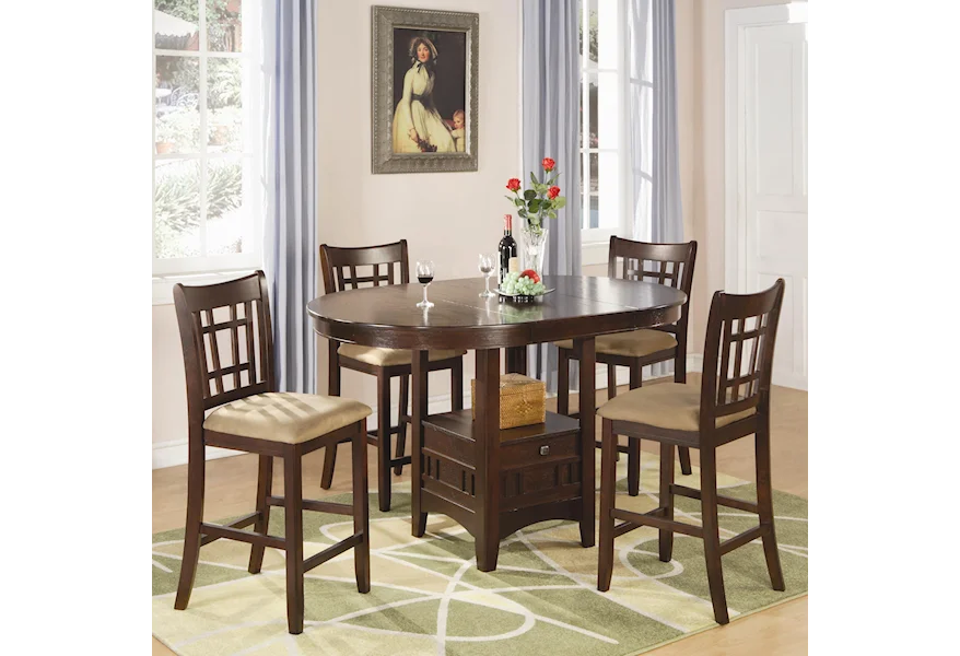 Lavon 5 Piece Counter Table and Chair Set by Coaster at Lapeer Furniture & Mattress Center
