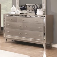 7 Drawer Dresser in Mercury Metallic Finish