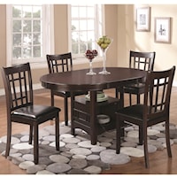 5 Piece Dining Set with Storage Table