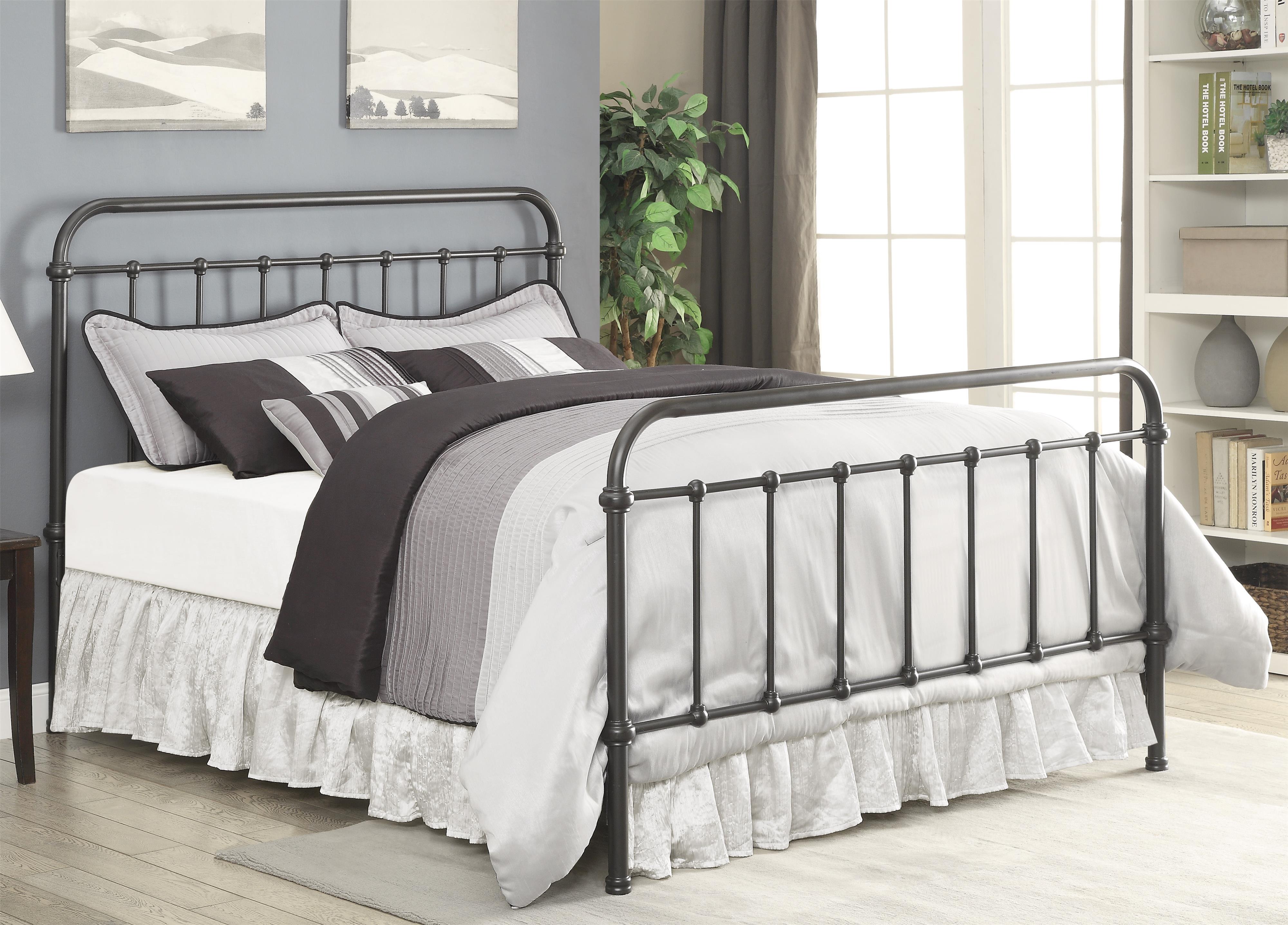 Transitional Queen Metal Bed