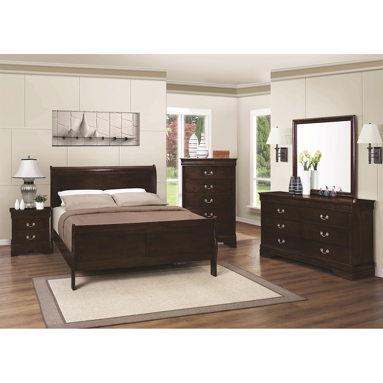 Coaster Louis Philippe 202 Queen Sleigh Bed