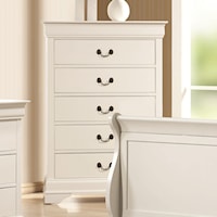 White 5 Drawer Chest