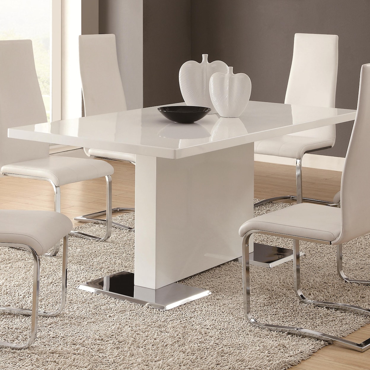 Coaster Modern Dining White Dining Table