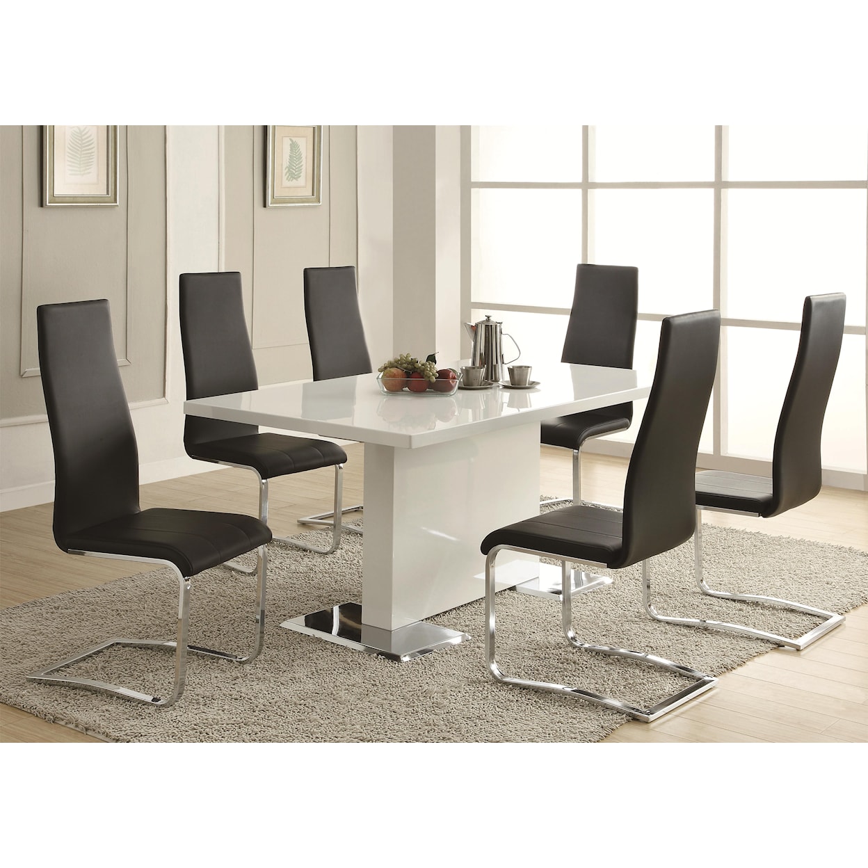 Coaster Modern Dining White Dining Table