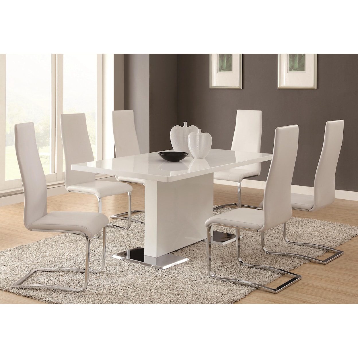 Coaster Modern Dining White Dining Table
