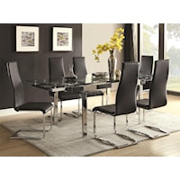 Contemporary Dining Room Set With Glass Table 