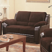 Stationary Loveseat with Wood Feet