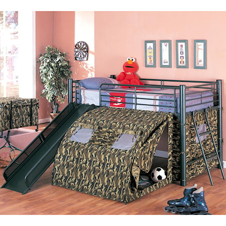 Bunk Bed with Slide and Tent