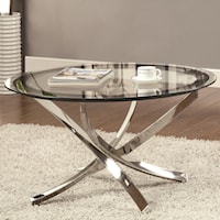 CHROME ROUND COFFEE TABLE |