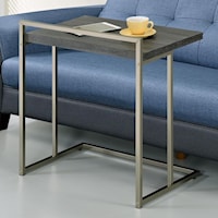 Rectangular Snack Table with Metal Base