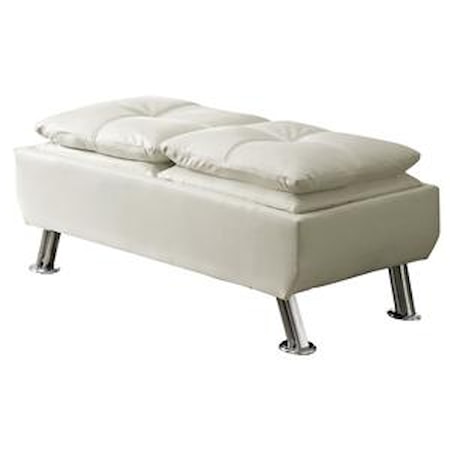 Faux Leather Ottoman w/ Reversible Tray Tops