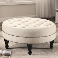 Traditional Round Cocktail Ottoman