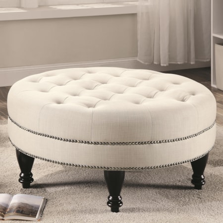 Round Cocktail Ottoman