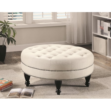 Round Cocktail Ottoman