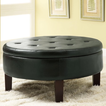 Round Storage Ottoman