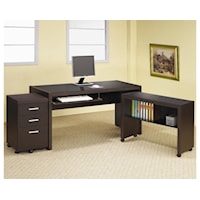 Home Office Desk and Computer Cart Set