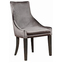 Transitional Velvet-Upholstered Side Chair
