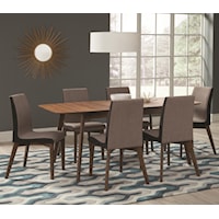 7 Piece Table & Chair Set with Leaf