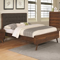 King Bed with Tufted Upholstered Headboard