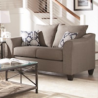 Grey Loveseat with Flared Arms