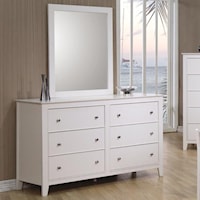 6 Drawer Dresser & Landscape Mirror