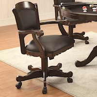 Arm Game Chair with Casters and Fabric Seat and Back 