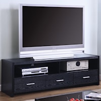Contemporary Media Console with Shelves and Drawers