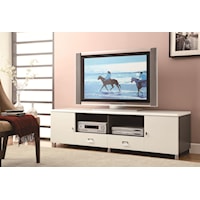 Contemporary TV Console with Chrome Hardware