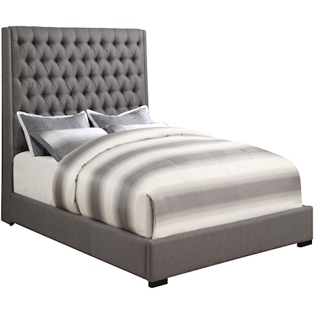 Upholstered King Bed with Diamond Tufting