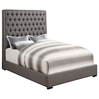 Upholstered King Bed with Diamond Tufting