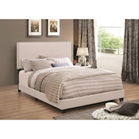 Upholstered California King Bed with Nailhead Trim