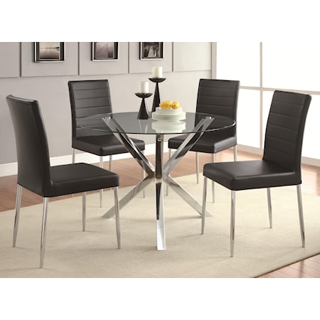 5-Piece Glass Top Table Set