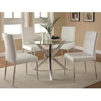 Contemporary 5-Piece Glass Top Table and Chair Set