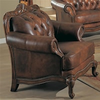 Rolled Arm Leather Chair