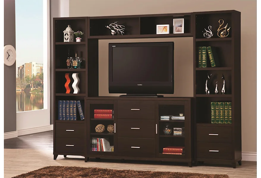 Entertainment Units Wall Unit by Coaster at Lapeer Furniture & Mattress Center