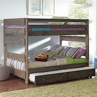 Full Over Full Bunk Bed with Pull out Trundle