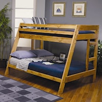 Twin Over Full Bunk Bed with Built-In Ladder