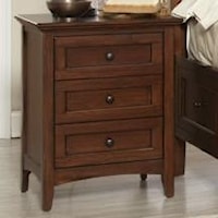 3 Drawer Nightstand with Paneled Drawer Front