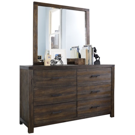 Dresser and Mirror Set
