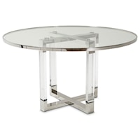 Contemporary Round Dining Table with Glass Insert